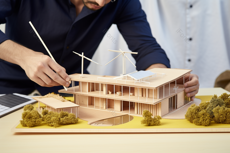 工程师设计新能源建筑社区特写,高清,摄影图,摄影图片,图片大全,摄影图免费下载